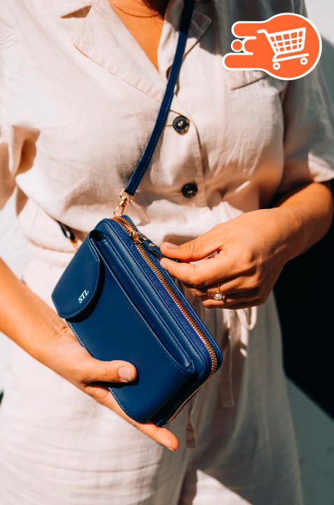 Cartera Billetera de Mano con Correa Cruzada