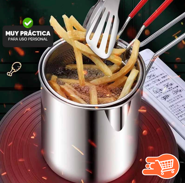 Olla con Filtro para Freir en Acero Inoxidable