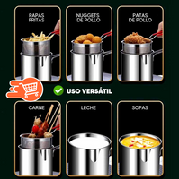 Olla con Filtro para Freir en Acero Inoxidable