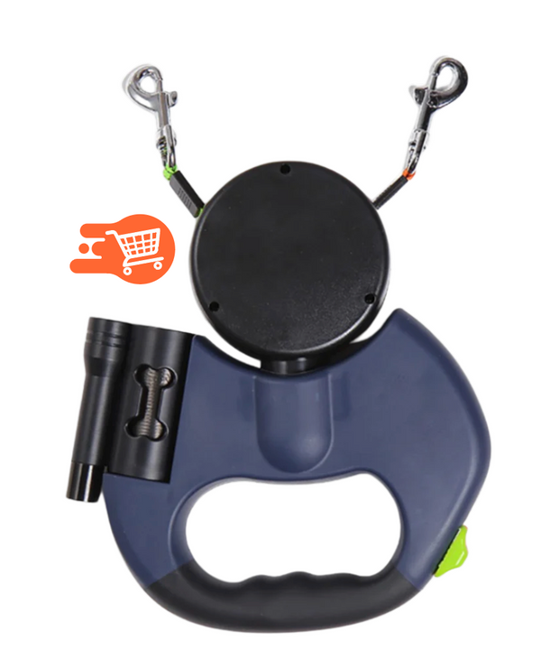 Correa retráctil doble con rotación