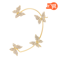 Pendientes sin perforaciones con forma de mariposa, copo de nieve o lazo