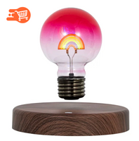 Bombilla de arcoíris levitante de estilo madera antigravedad original