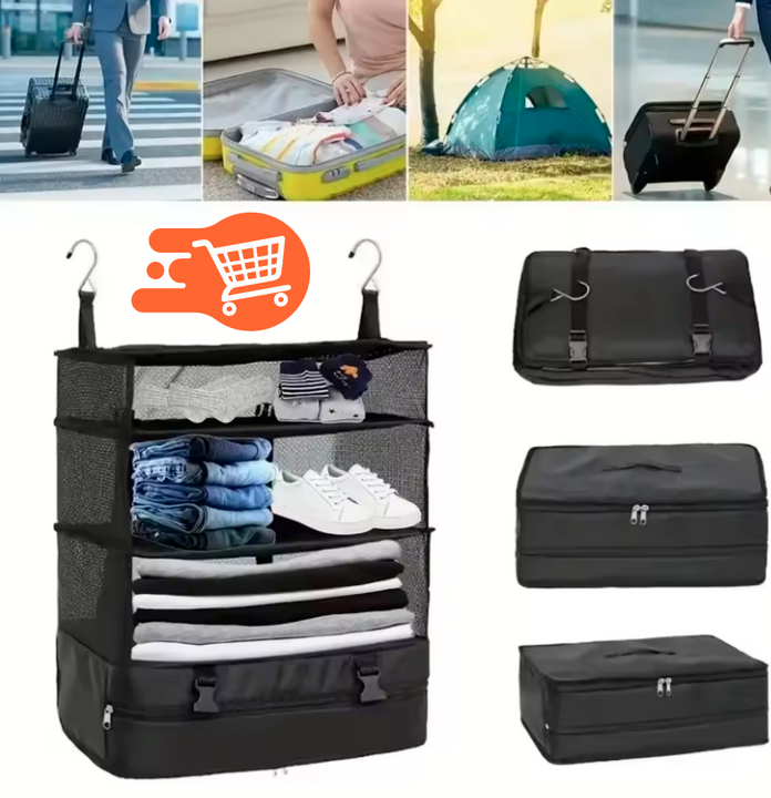 Estante colgante de 3 niveles para maletas