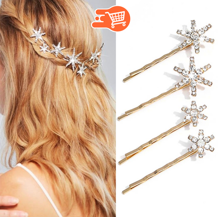 Pinzas para el pelo con estrella de cristal