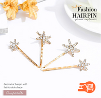 Pinzas para el pelo con estrella de cristal