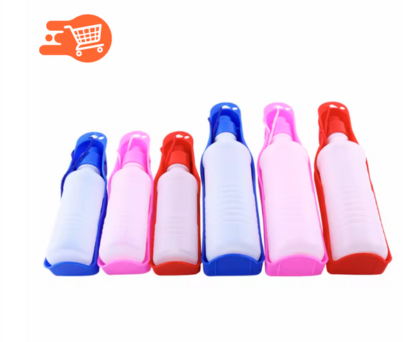 Botella de agua de plástico para perros
