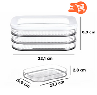 Recipiente apilable 3 en 1