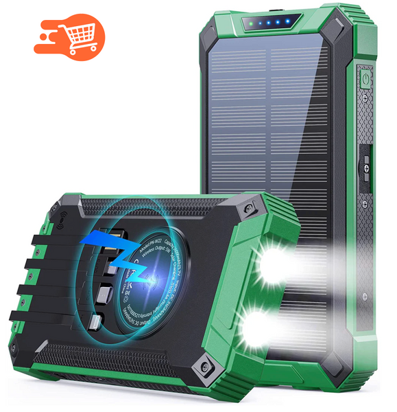 Banco de energía solar de gran capacidad cargador inalámbrico