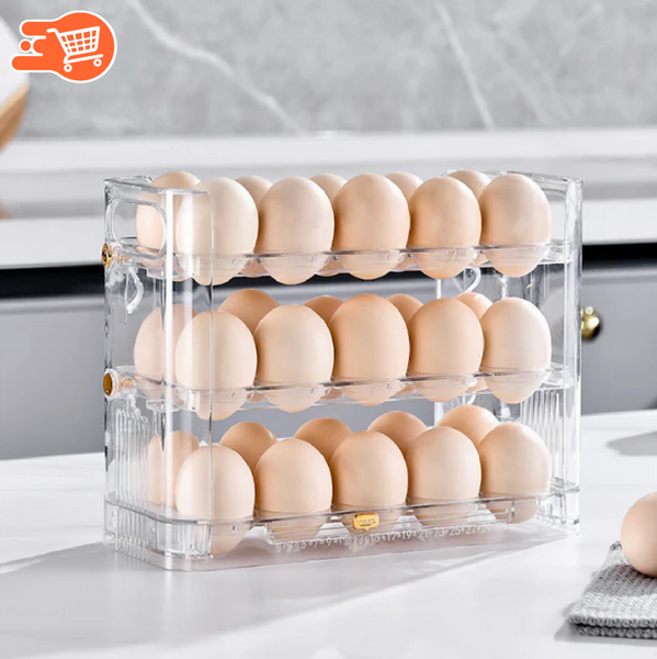 Organizador de Huevos de 3 Niveles (30 Puestos)
