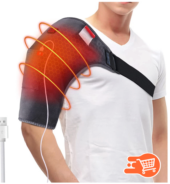 Vendaje calefactable para hombros con almohadillas térmicas USB para el dolor