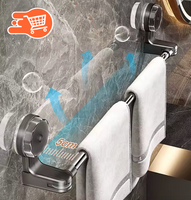 Toallero de Pared con Ventosa Retráctil