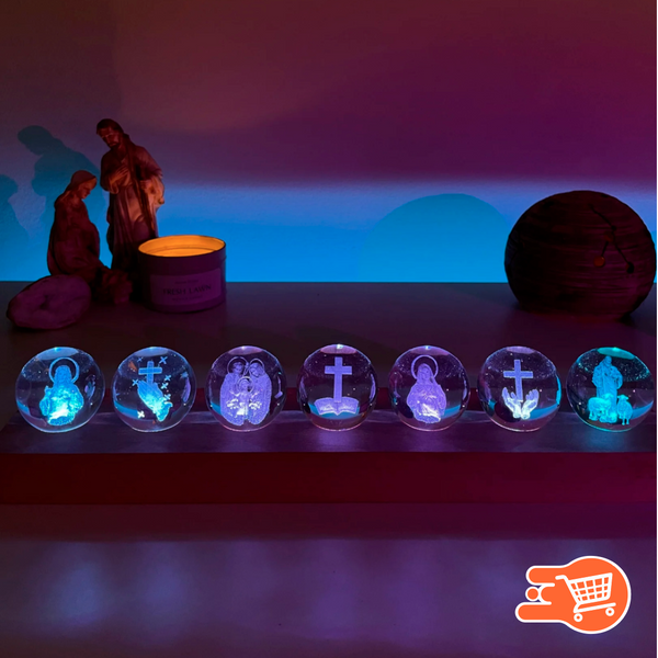 Esfera con figuras sagradas | ecoración iluminaria