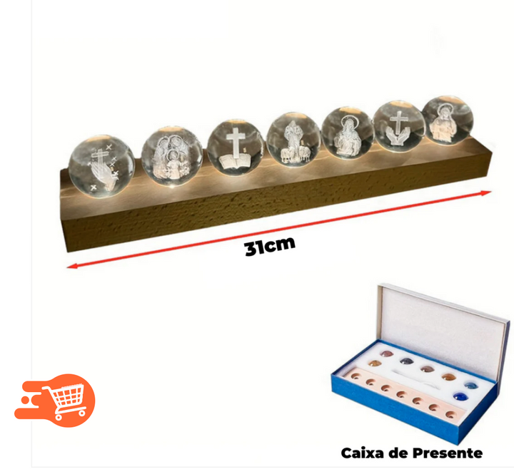 Esfera con figuras sagradas | ecoración iluminaria