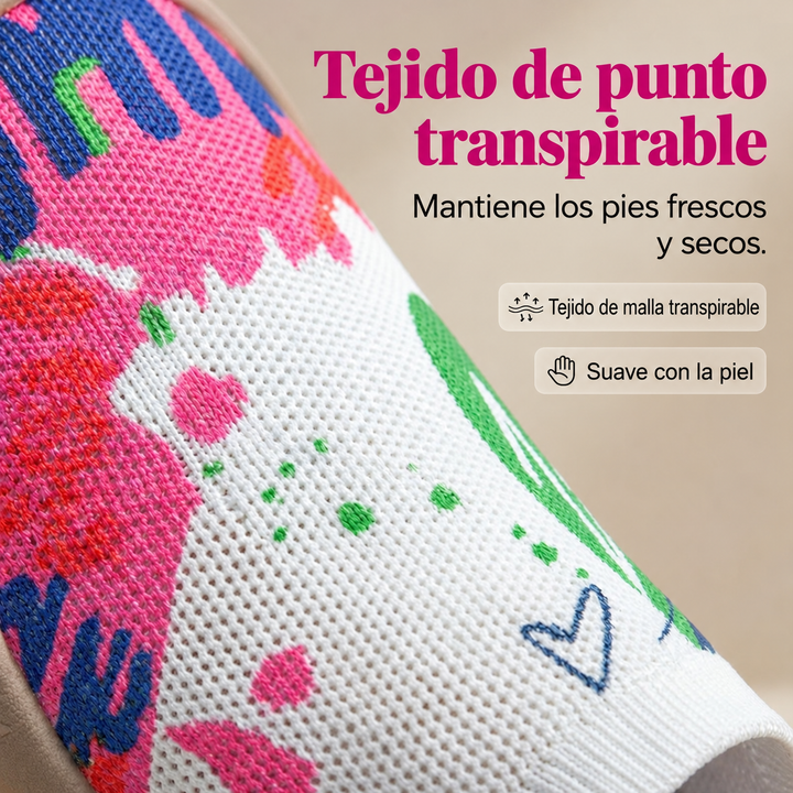 Zapatillas sin cordones con estampado artístico