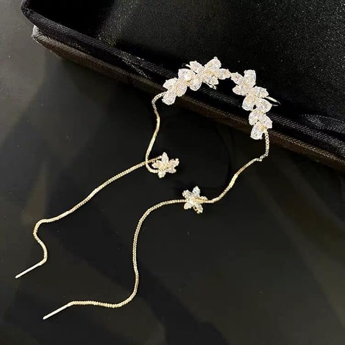 Elegantes pendientes coreanos de circonita