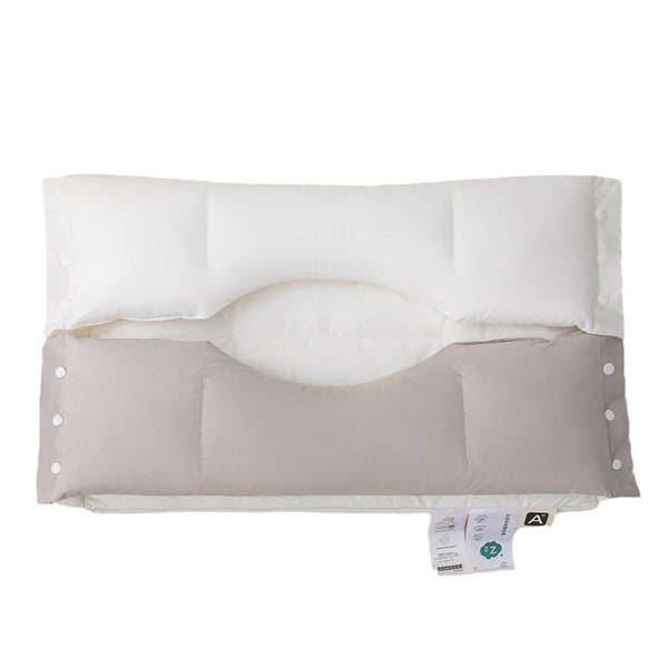 Almohada cervical de doble capa desmontable multiusos para el cuello