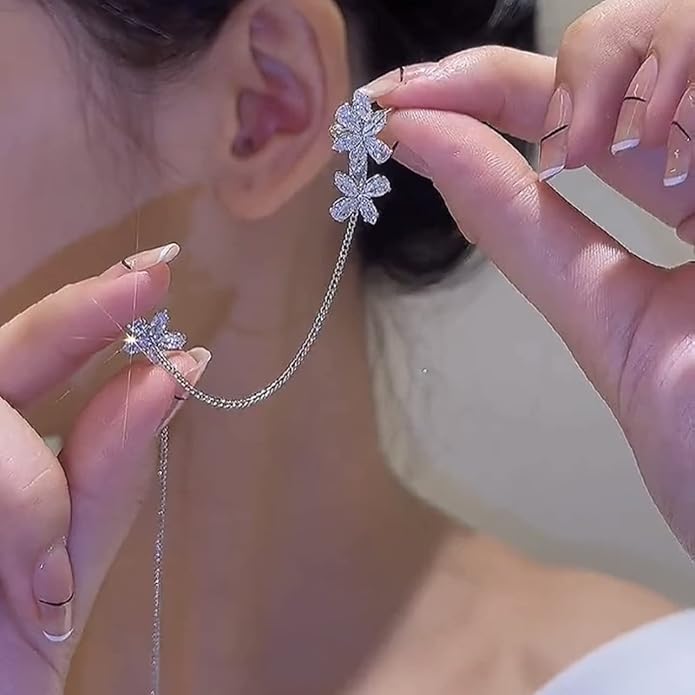 Elegantes pendientes coreanos de circonita