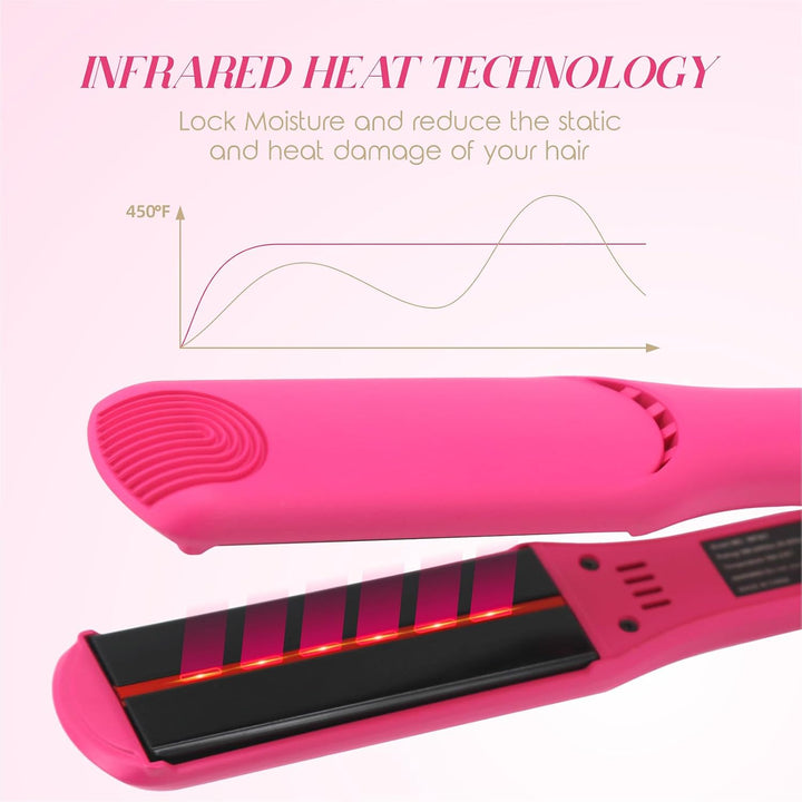 Plancha alisadora de cabello infrarroja rosa RUCHA