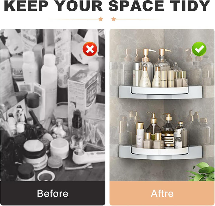 Nexoria Organizador de ducha de esquina, giratorio 360grados