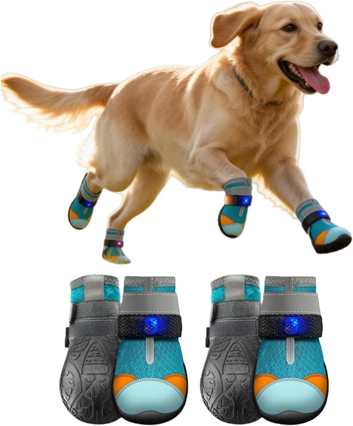 Zapatos transpirables con luz para perros y gatos