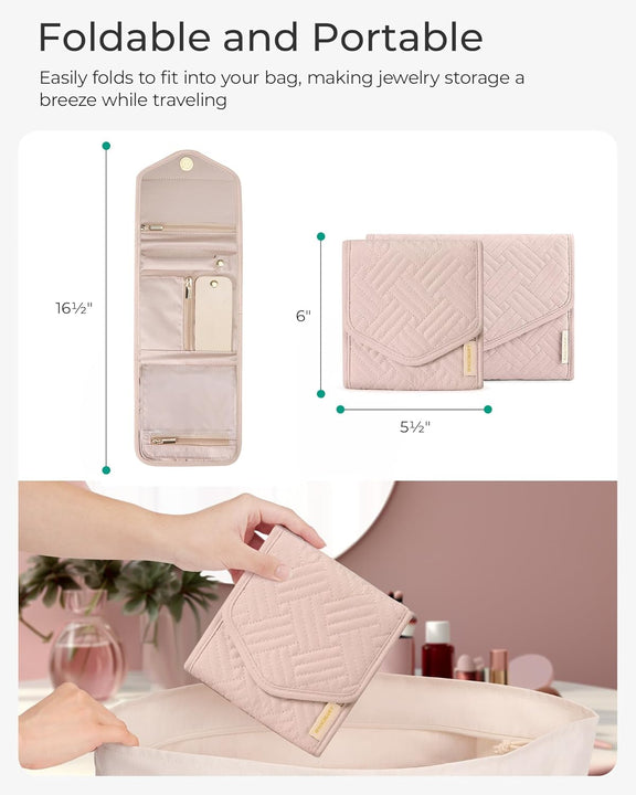 Estuche organizador de joyas de viaje