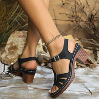 Sandalias de tacón ancho
