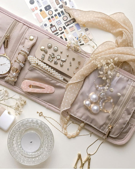 Estuche organizador de joyas de viaje