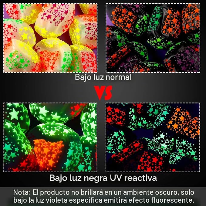 50 globos de neón que brillan