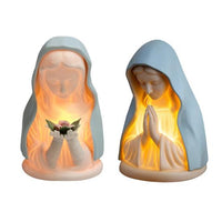 Lámpara de noche hecha a mano de resina con la oración de la Virgen María