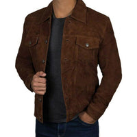 Chaqueta de cuero de gamuza