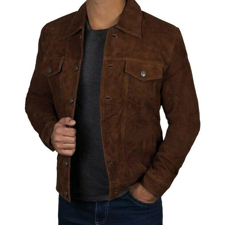 Chaqueta de cuero de gamuza