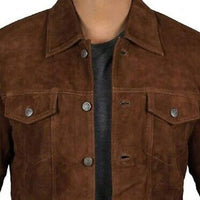 Chaqueta de cuero de gamuza