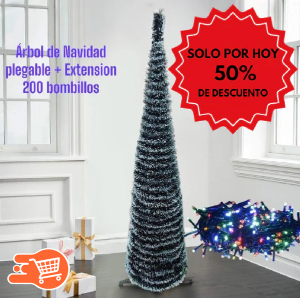 LumiÁrbol Plegable | Árbol + 200 luces LED de colores