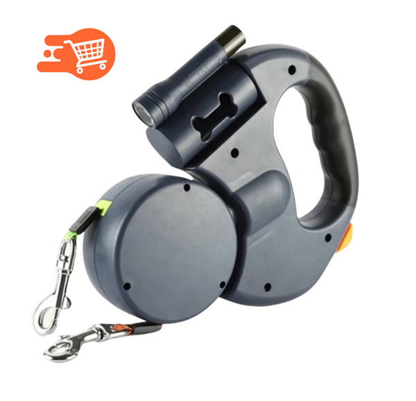 Correa retráctil doble con rotación