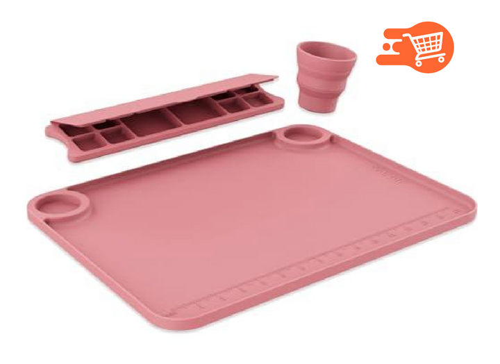 Kit para pintura de silicona con taza y paleta extraíble