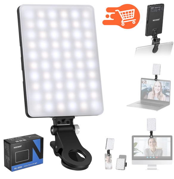 Luz básica para selfie con clip frontal y trasero para teléfono