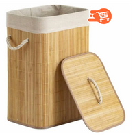 Cesta de bambú rectangular