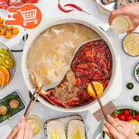 Olla dividida para cocina doble