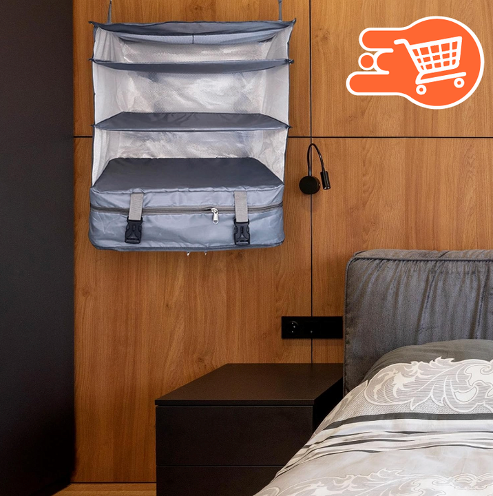 Estante colgante de 3 niveles para maletas