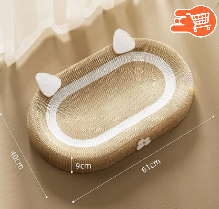 Cama para gatos con superficie rascable