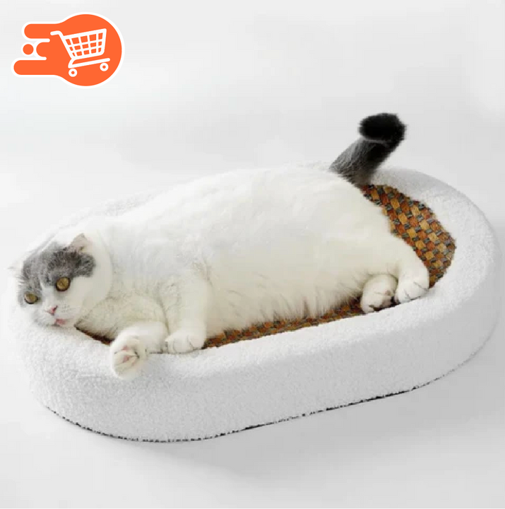 Cama para gatos con superficie rascable
