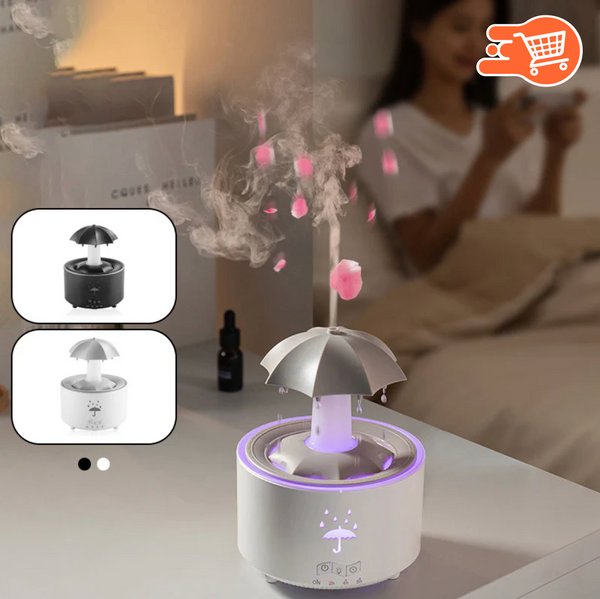 Humidificador de aromaterapia con gotas de agua giratorias de 7 colores