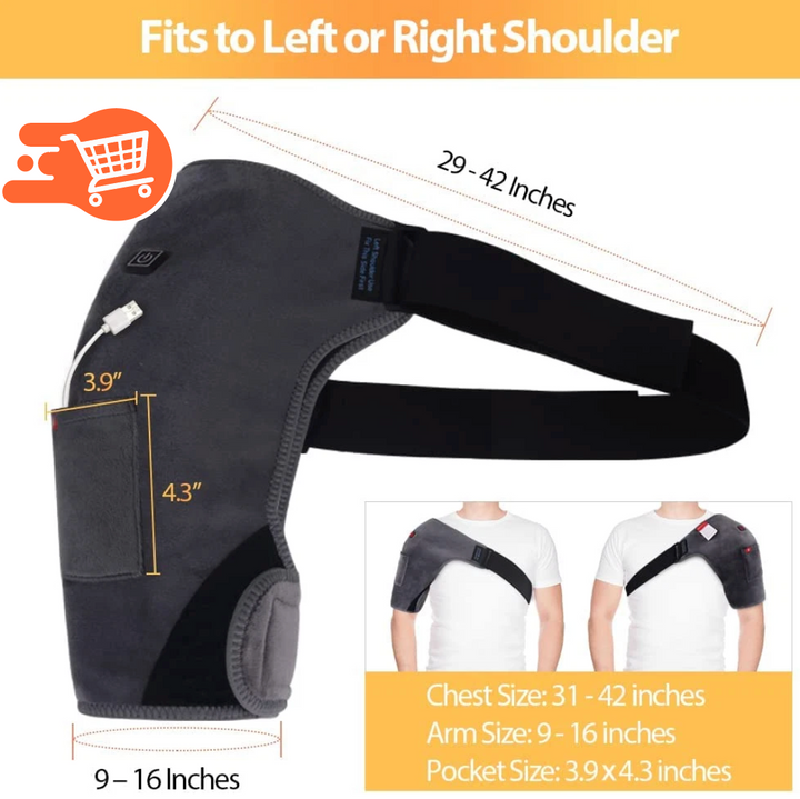 Vendaje calefactable para hombros con almohadillas térmicas USB para el dolor