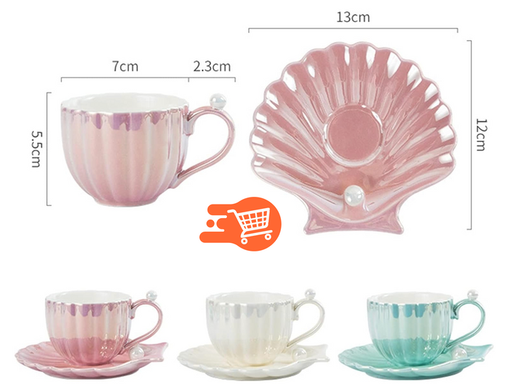 Juego de tazas concha | 3 unidades