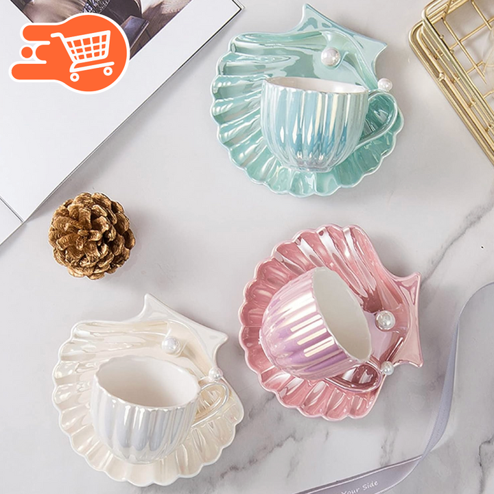 Juego de tazas concha | 3 unidades
