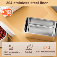 Fiambrera con calefacción inalámbrica de 1000 ml, 9600 mAh, recargable por USB