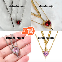 Collares corazón y espada