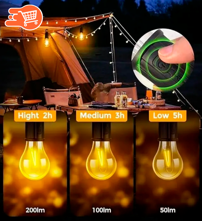 SET Bombilla LED recargable con clip -  7 Metros