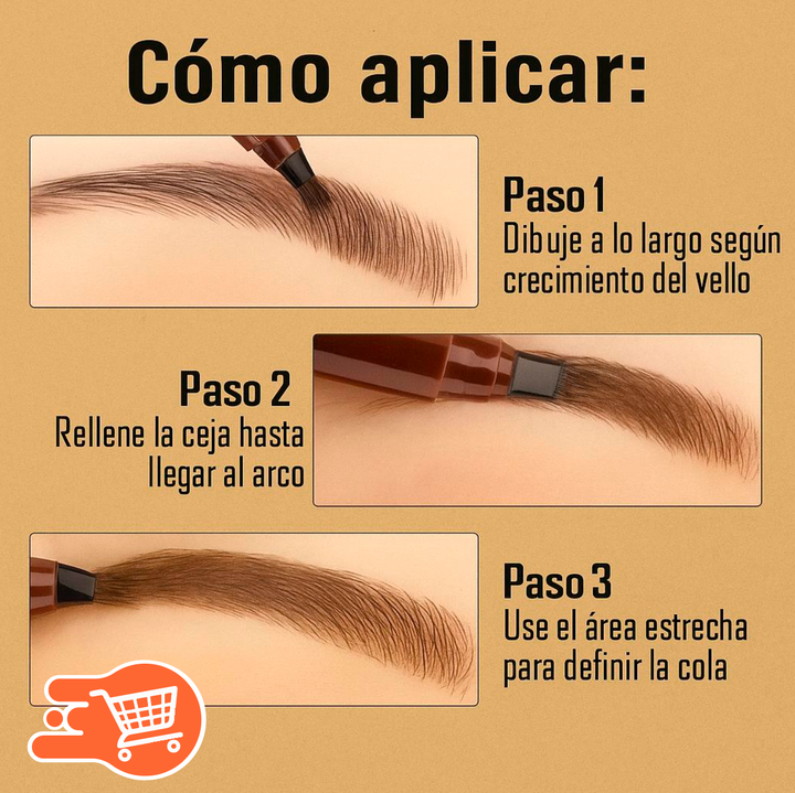 3 Unidades Lápiz de cejas impermeable con acabado natural