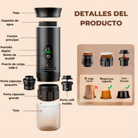 máquina de café portátil eléctrica inalámbrica 3 en 1